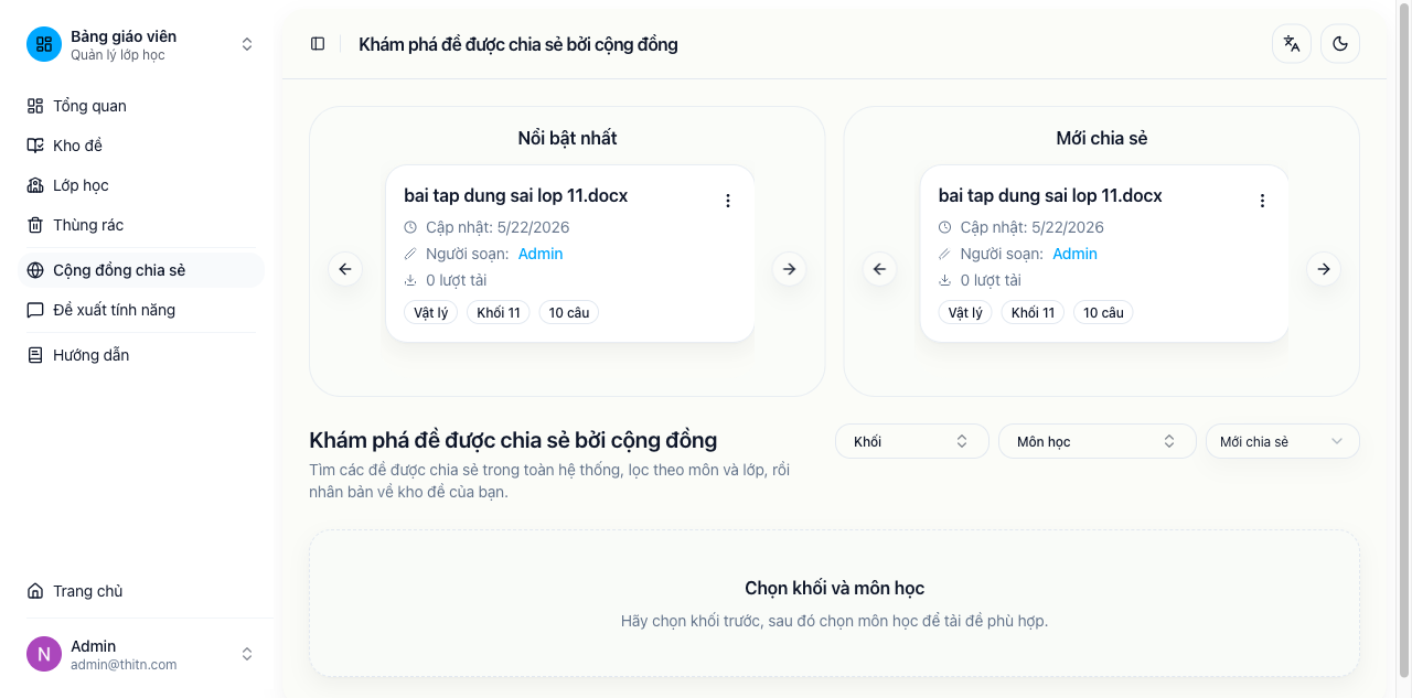 Danh sách đề cộng đồng