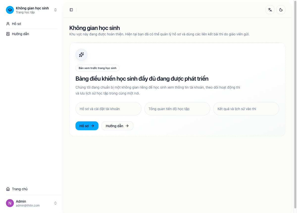 Trang học sinh sau khi chuyển